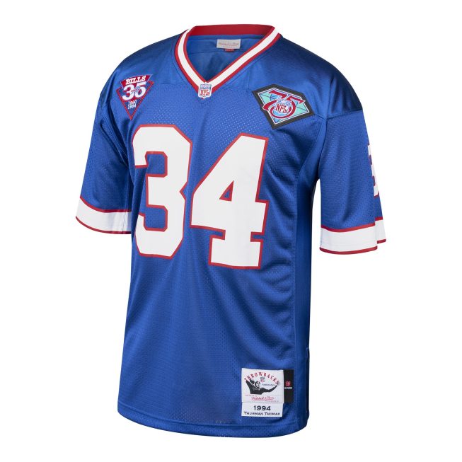 Thurman Thomas Buffalo Bills 1985 Mitchell & Ness Authentic Throwback Retired Player Jersey - Royal - Image 2