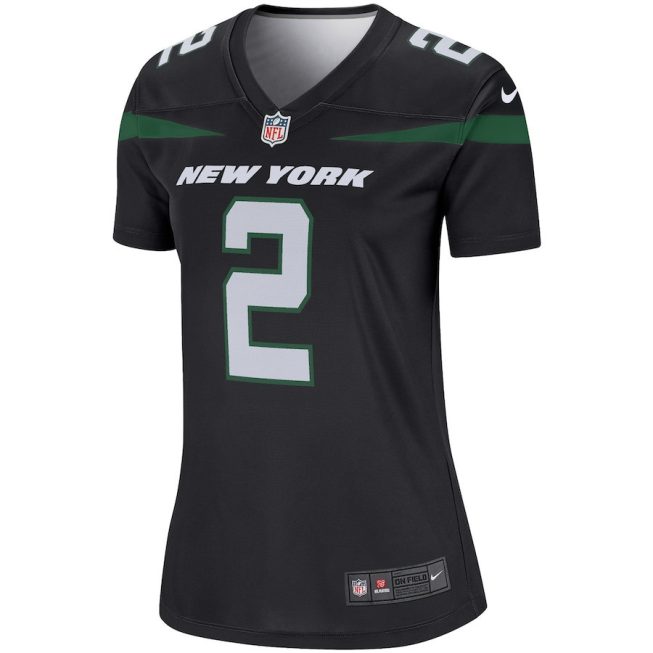 Zach Wilson 2 New York Jets Women Legend Jersey - Black - Image 2