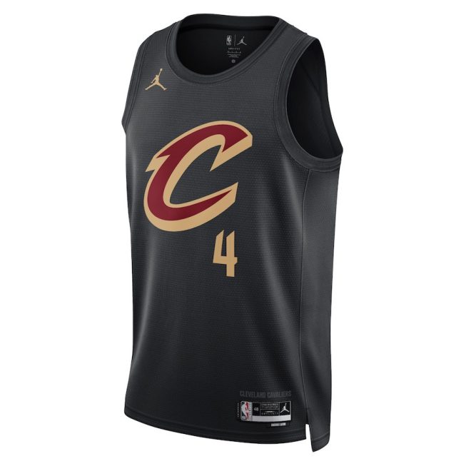 Evan Mobley 4 Cleveland Cavaliers Unisex Swingman Jersey - Statement Edition - Black - Image 2
