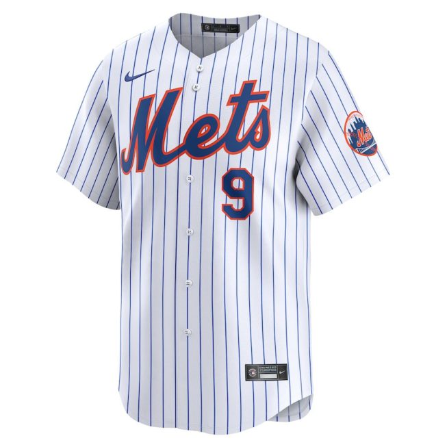 Brandon Nimmo 9 New York Mets Home Limited Player Men Jersey - White - Image 2