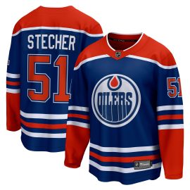 Troy Stecher Edmonton Oilers Fanatics Home Premier Breakaway Player Jersey - Royal
