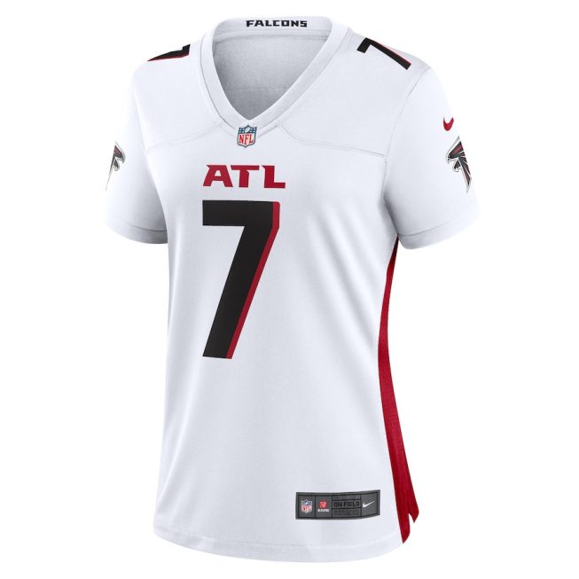 Bijan Robinson 7 Atlanta Falcons Women Away Game Jersey - White - Image 2