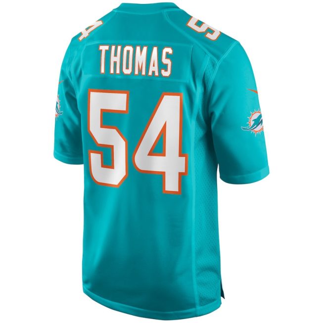 Zach Thomas 54 Miami Dolphins Men Game Retired Jersey - Aqua - Image 3