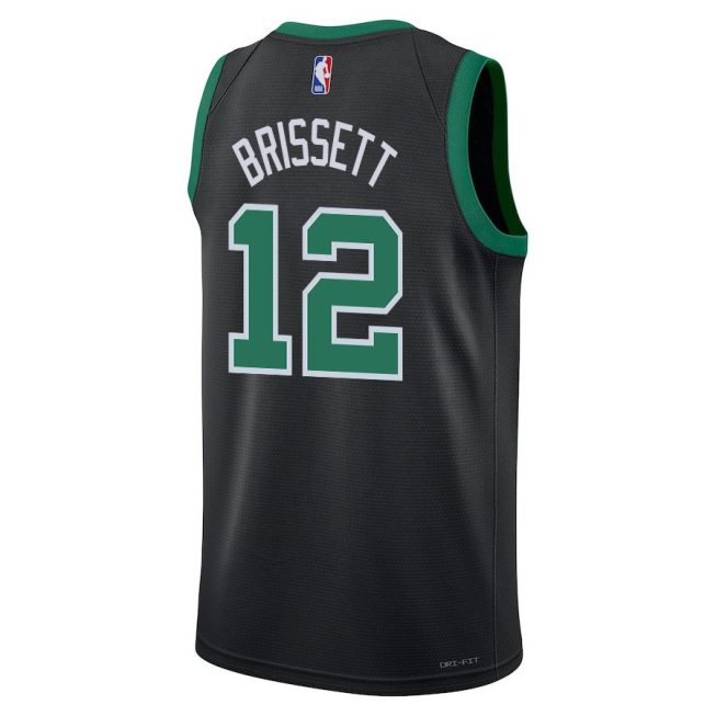 Oshae Brissett 12 Boston Celtics 2024 FINALS CHAMPIONS Swingman Jersey - Statement Edition - Black - Image 3