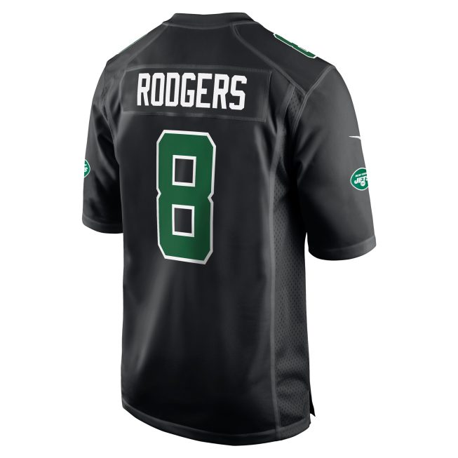Aaron Rodgers New York Jets Fashion Game Jersey - Black - Image 3