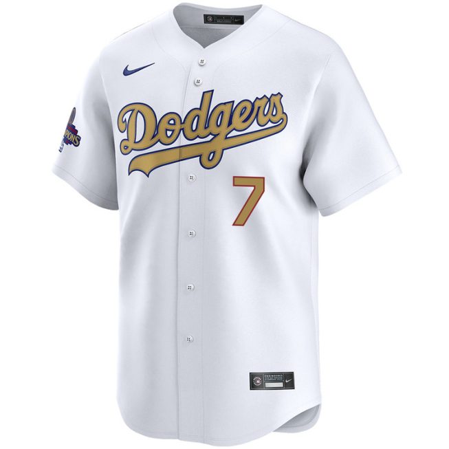 Blake Snell Los Angeles Dodgers Home 2025 Gold Collection Limited Jersey - Image 3