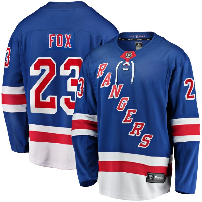 Adam Fox New York Rangers Fanatics Home Breakaway Replica Jersey - Blue