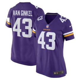 Andrew Van Ginkel 43 Minnesota Vikings Team Game Women Jersey - Purple