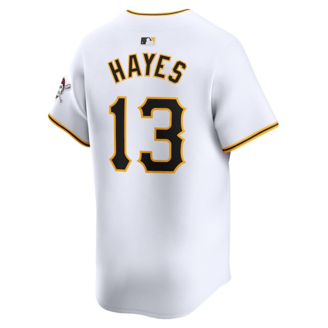 Ke'Bryan Hayes 13 Pittsburgh Pirates Home Limited Player Men Jersey - White - Image 3