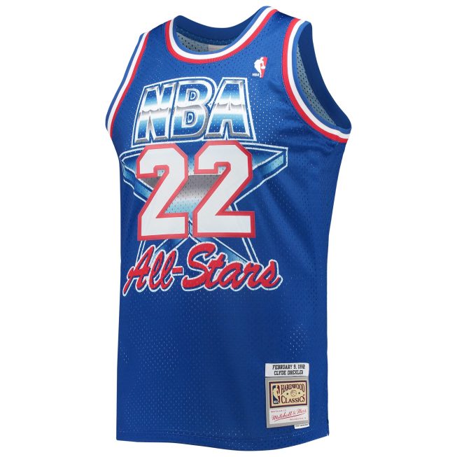 Clyde Drexler Western Conference Mitchell & Ness Hardwood Classics 1992 All-Star Game Swingman Jersey - Royal - Image 2