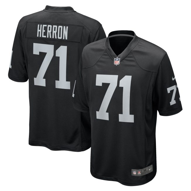 Justin Herron Las Vegas Raiders Team Game Jersey - Black