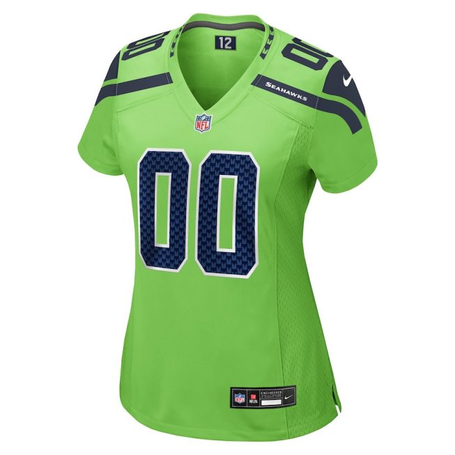 Seattle Seahawks Women Alternate Custom Game Jersey - Neon Green - Image 2