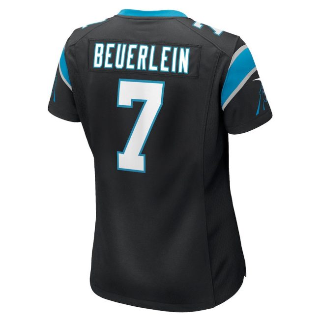 Steve Beuerlein 7 Carolina Panthers Women's Game Jersey - Black - Image 3