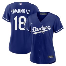 Yoshinobu Yamamoto 18 Signed Los Angeles Dodgers Alternate Women Jersey - Royal