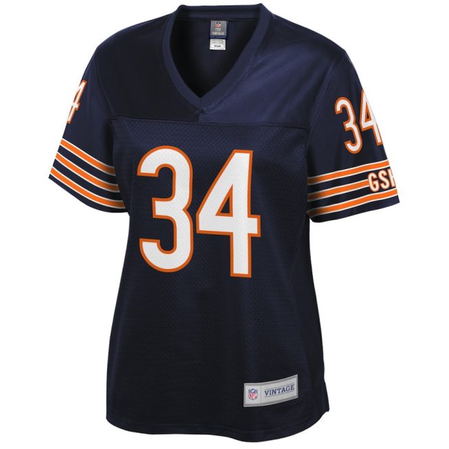 Walter Payton 34 Chicago Bears Pro Line Women Retired Jersey - Navy - Image 2