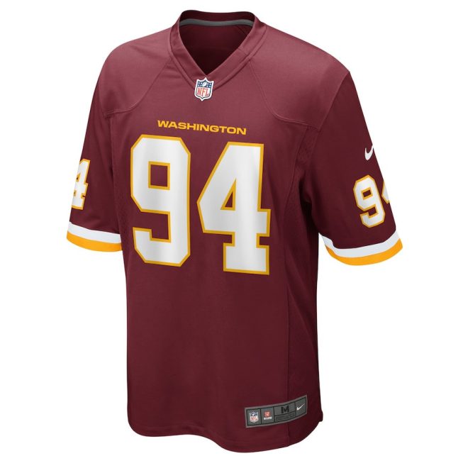 Daron Payne 94 Washington Commanders Team Men Game Jersey - Burgundy - Image 2
