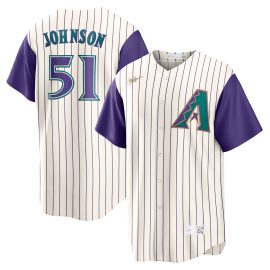 Randy Johnson Arizona Diamondbacks Alternate Cooperstown Collection Player Jersey - Cream/Purple