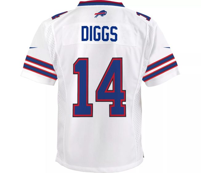 Stefon Diggs 14 Buffalo Bills Can You Diggs It Game YOUTH Jersey - White - Image 3