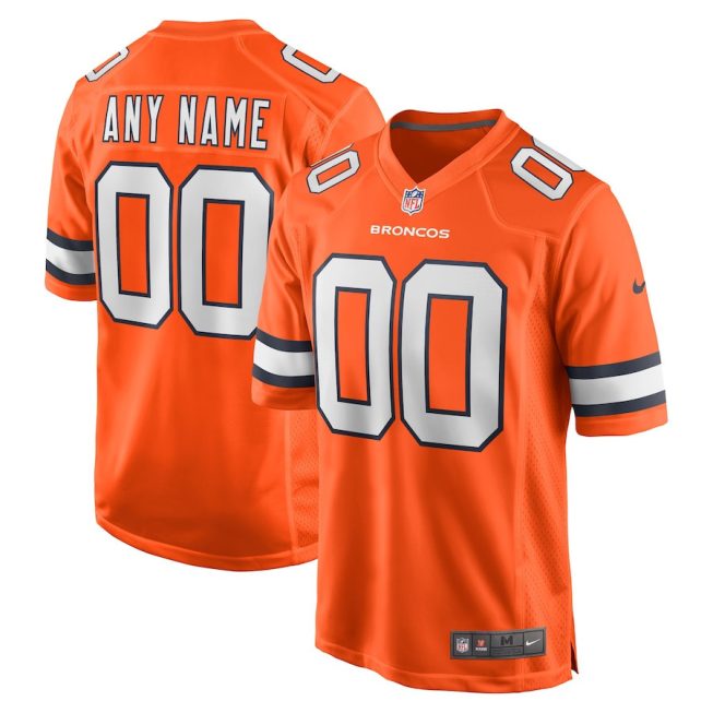 Denver Broncos Custom Alternate Men Game Jersey - Orange