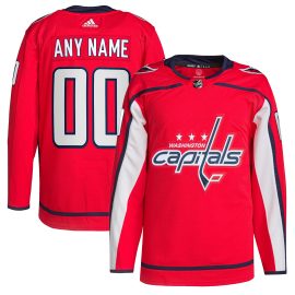 Washington Capitals Home Primegreen Authentic Custom Jersey - Red