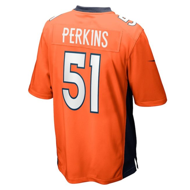 Ronnie Perkins 51 Denver Broncos Men Game Jersey - Orange - Image 3
