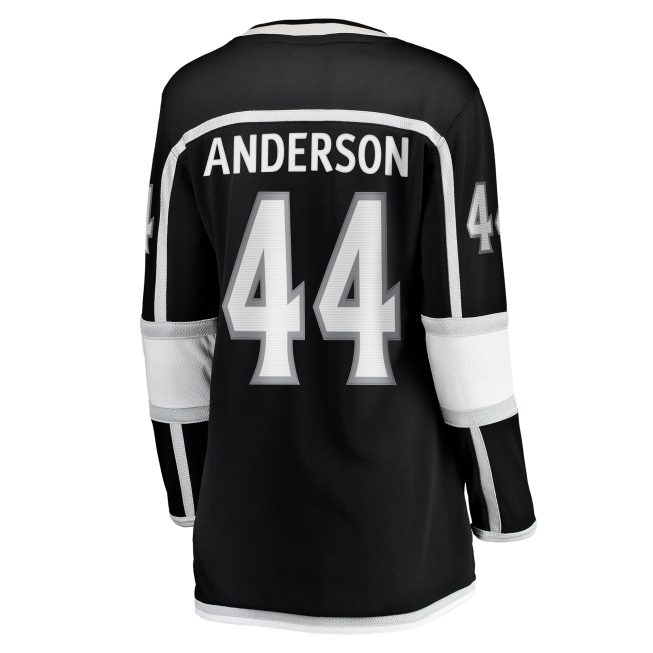 Mikey Anderson Los Angeles Kings Fanatics Women's Home Breakaway Player Jersey - Black - Image 3