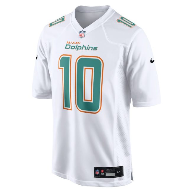 Tyreek Hill 10 Miami Dolphins Fashion Game Men Jersey - White - Image 2
