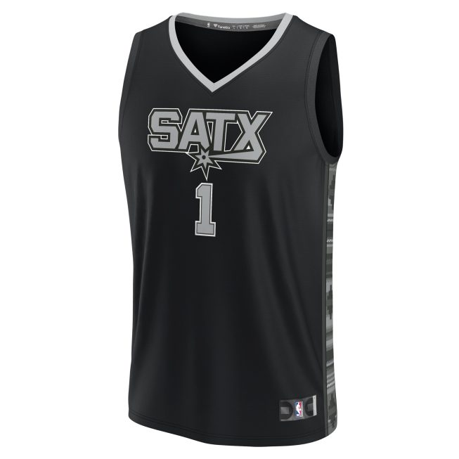 Victor Wembanyama San Antonio Spurs Fanatics Fast Break Player Jersey - Statement Edition - Black - Image 2