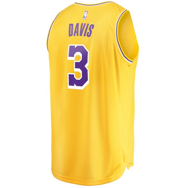 Anthony Davis Los Angeles Lakers Fanatics Fast Break Replica Player Jersey - Icon Edition - Gold - Image 3