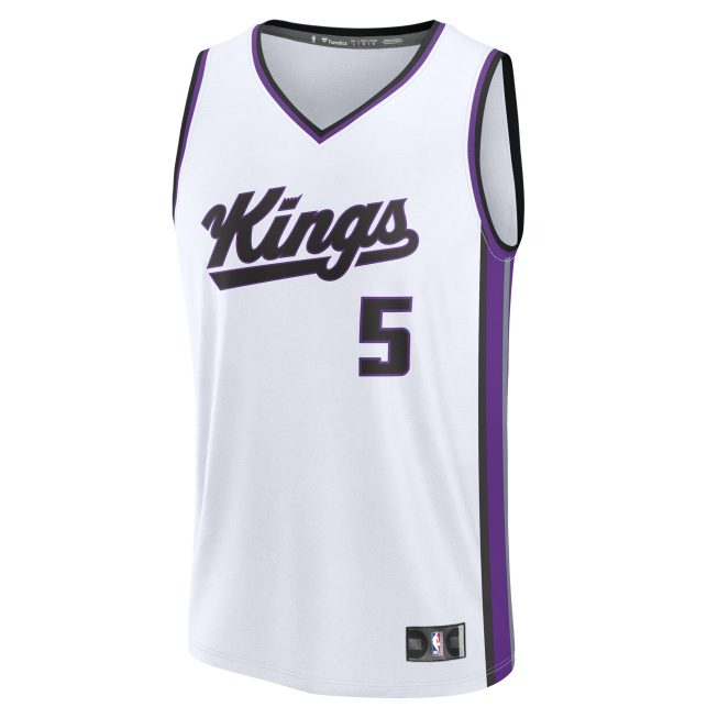 De'Aaron Fox Sacramento Kings Fanatics Youth Fast Break Replica Player Jersey - Association Edition - White - Image 2