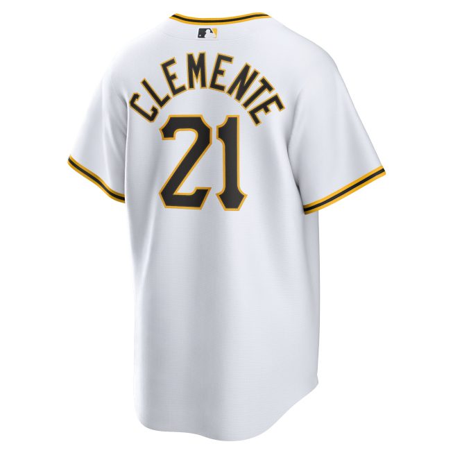 Roberto Clemente Pittsburgh Pirates Home Replica Player Name Jersey - White - Image 3