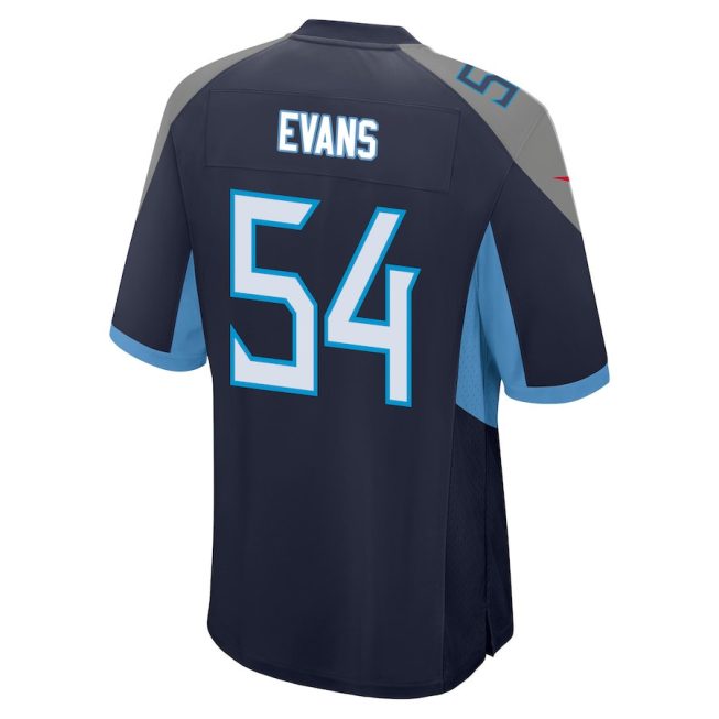 Rashaan Evans 54 Tennessee Titans Men Game Jersey - Navy - Image 3