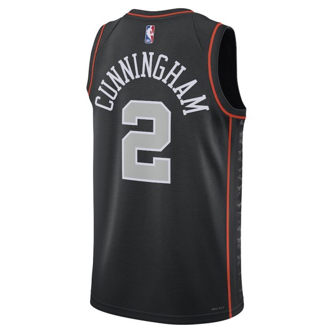 Cade Cunningham 2 Detroit Pistons 2023/24 Swingman Jersey - City Edition - Unisex Black - Image 3
