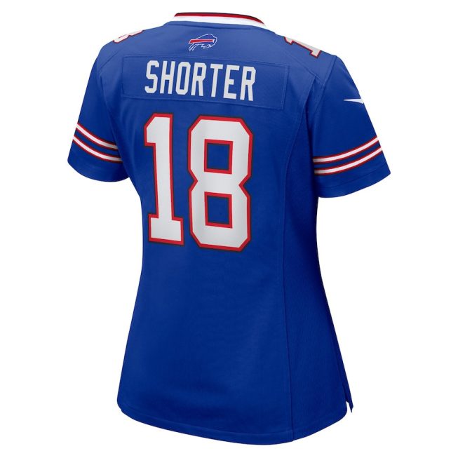 Justin Shorter 18 Buffalo Bills Women Team Game Jersey - Royal - Image 3