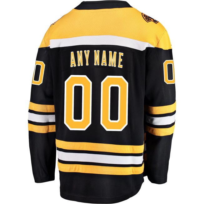 Boston Bruins Fanatics Home Breakaway Custom Jersey - Black - Image 3