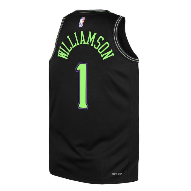 Zion Williamson 1 New Orleans Pelicans 2023/24 City Edition Swingman YOUTH Jersey - Black - Image 3