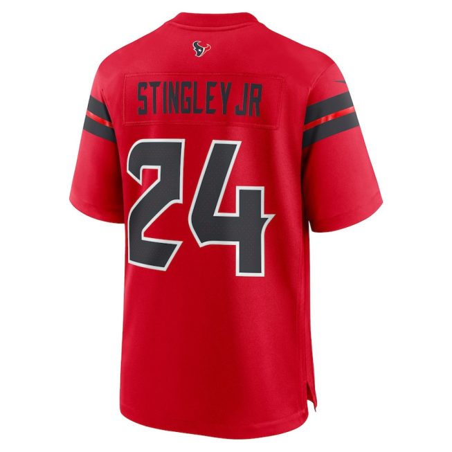 Derek Stingley Jr. 24 Houston Texans Alternate Game Jersey - Men, Red - Image 3