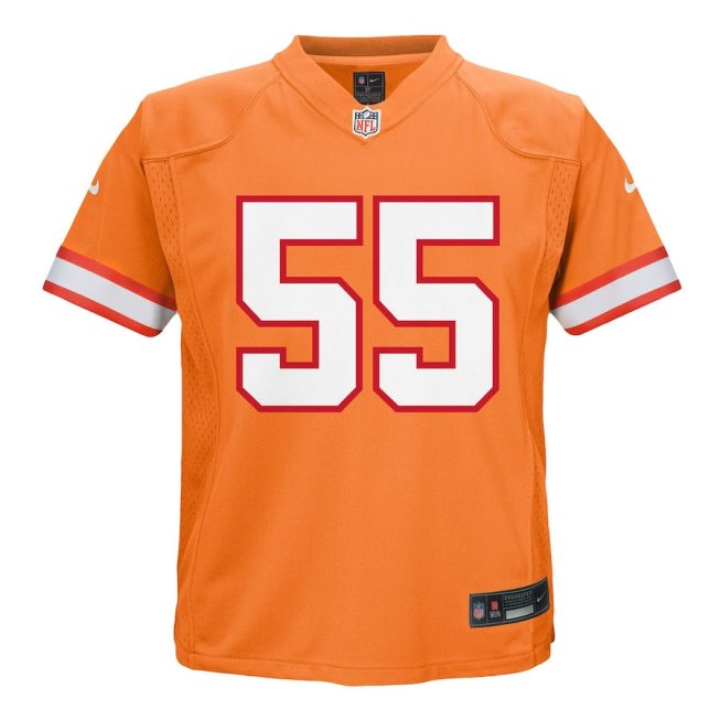 Derrick Brooks 55 Tampa Bay Buccaneers Retired YOUTH Game Jersey - Orange - Image 2