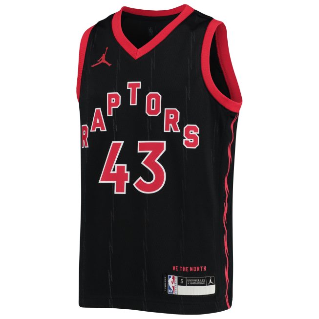 Pascal Siakam Toronto Raptors Jordan Brand Youth 2020/21 Swingman Jersey - Statement Edition - Black - Image 2