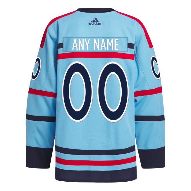 Winnipeg Jets Anniversary Primegreen Authentic Custom Jersey - Light Blue - Image 3