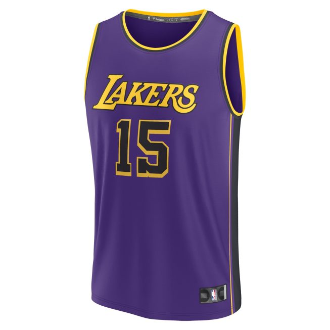 Austin Reaves Los Angeles Lakers Fanatics Youth Fast Break Replica Player Jersey - Statement Edition - Purple - Image 2
