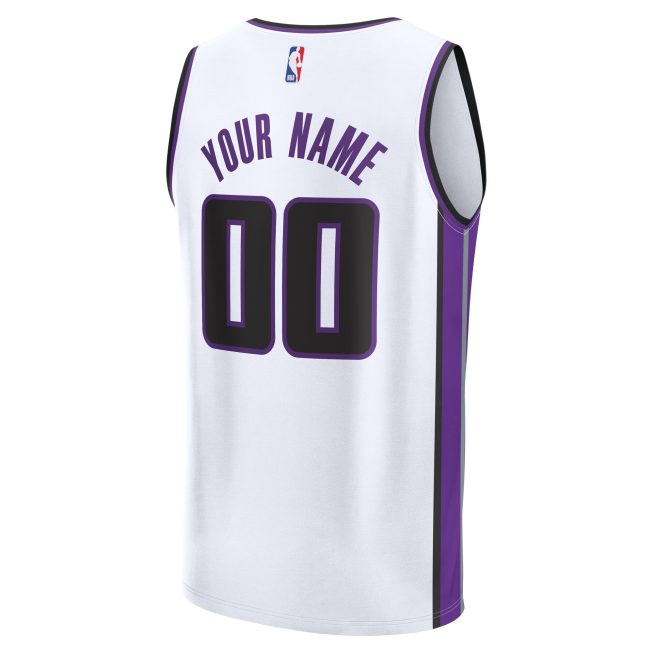Sacramento Kings Fanatics Custom Fast Break Jersey - White - Association Edition - Image 3