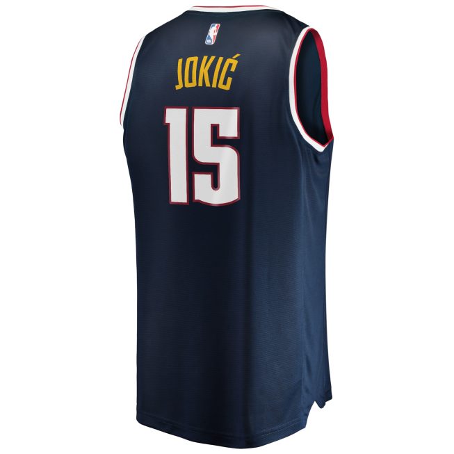 Nikola Jokic Denver Nuggets Fanatics Youth Fast Break Player Jersey - Icon Edition - Navy - Image 3
