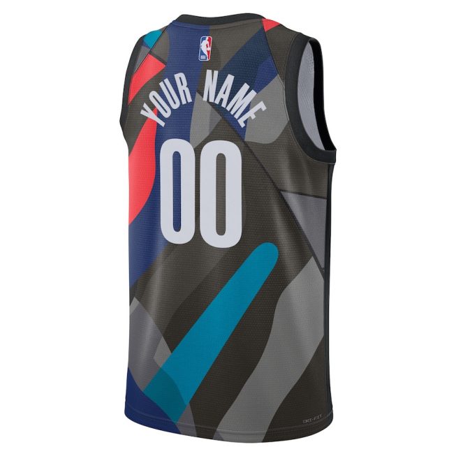 Brooklyn Nets 2023/24 City Edition Swingman Custom Jersey - Black - Image 3