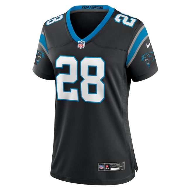 Tarik Cohen 28 Carolina Panthers Game Women Jersey - Black - Image 2