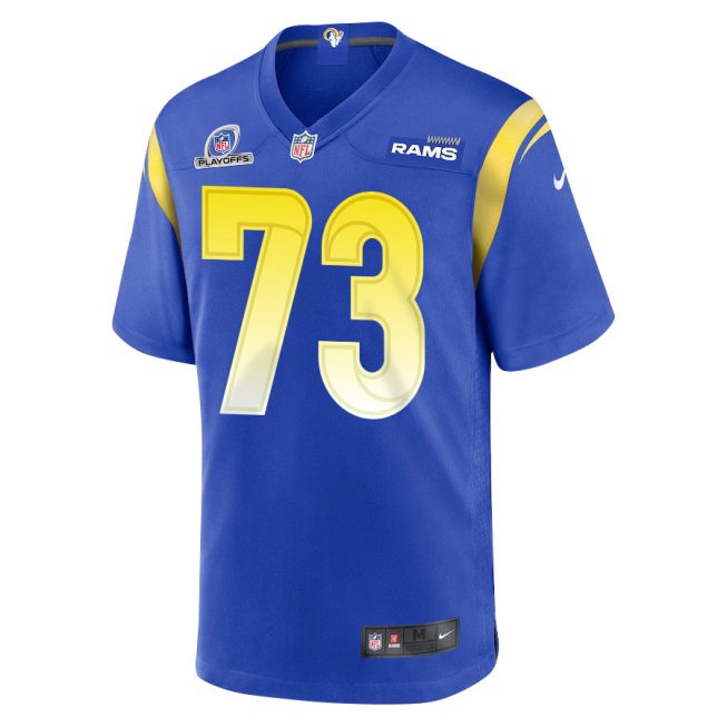 Steve Avila 73 Los Angeles Rams 2023 Playoffs Patch Game Men Jersey - Royal - Image 2