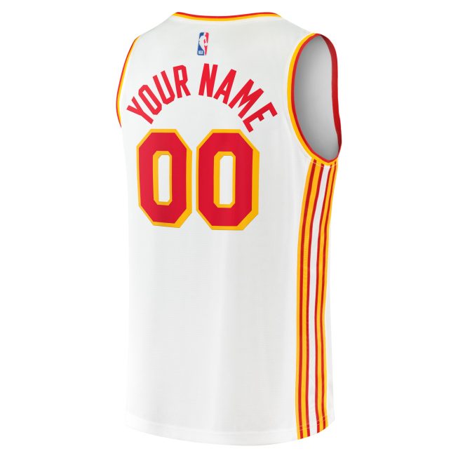 Atlanta Hawks Fanatics Fast Break Custom Replica Jersey - Association Edition - White - Image 3