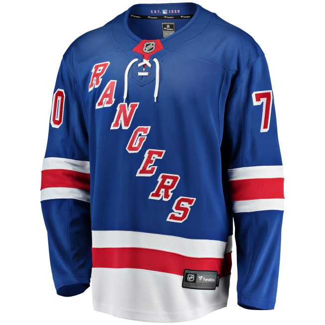 Louis Domingue New York Rangers Fanatics Home Breakaway Jersey - Blue - Image 2