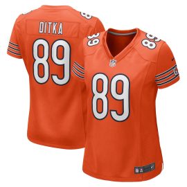 Mike Ditka 89 Chicago Bears Women Retired Jersey - Orange