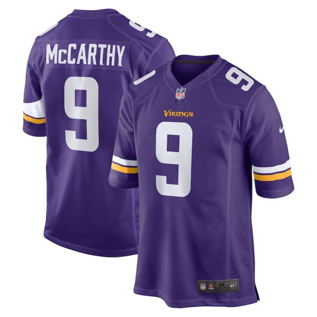 J.J. McCarthy 9 Minnesota Vikings 2024 Draft First Round Pick Player Game Jersey - Purple